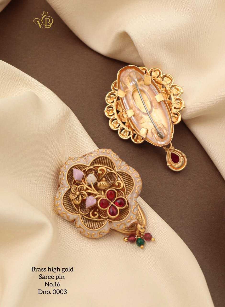 Premium Brass Saree Pin Brooch