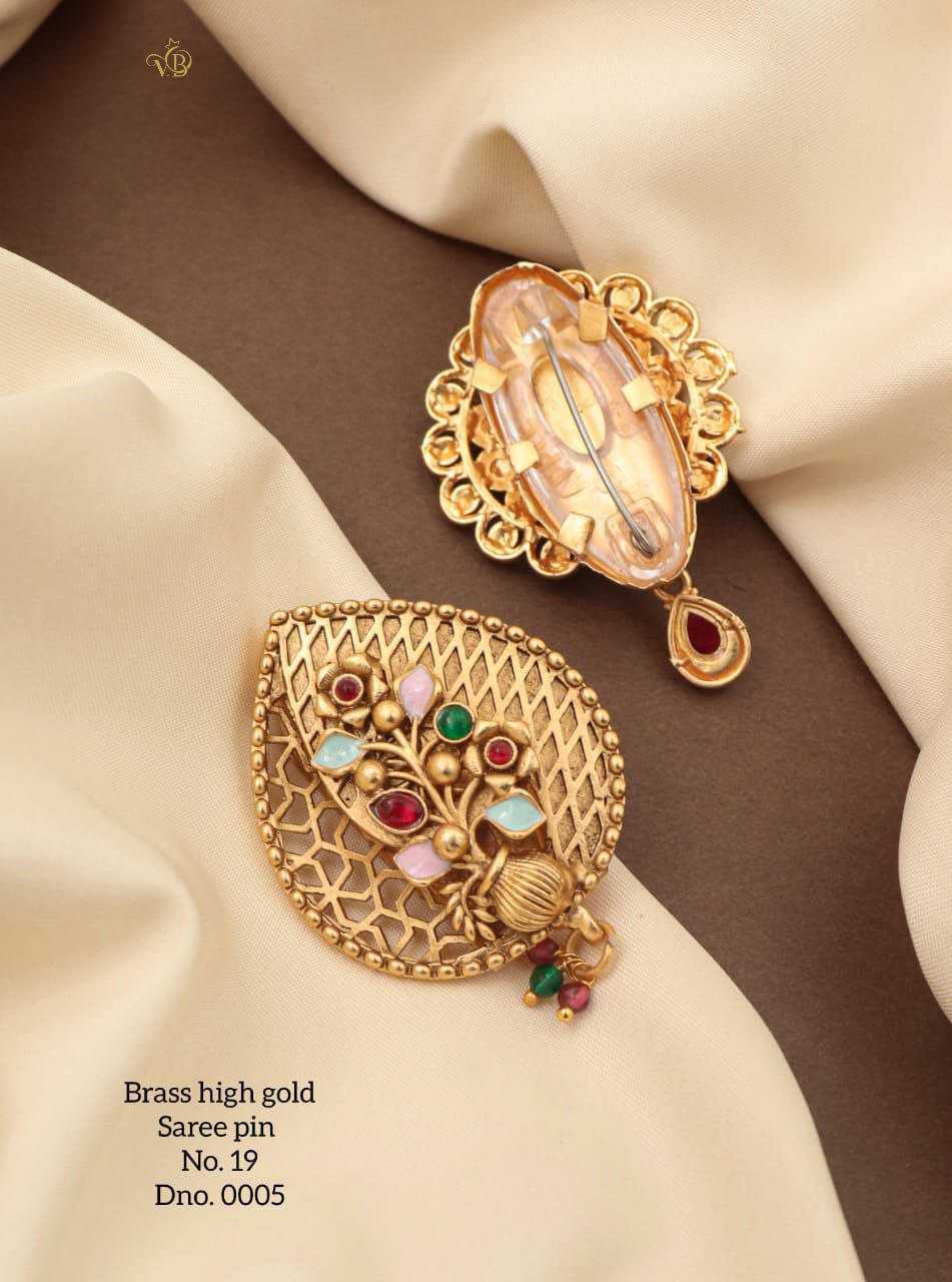 Premium Brass Saree Pin Brooch