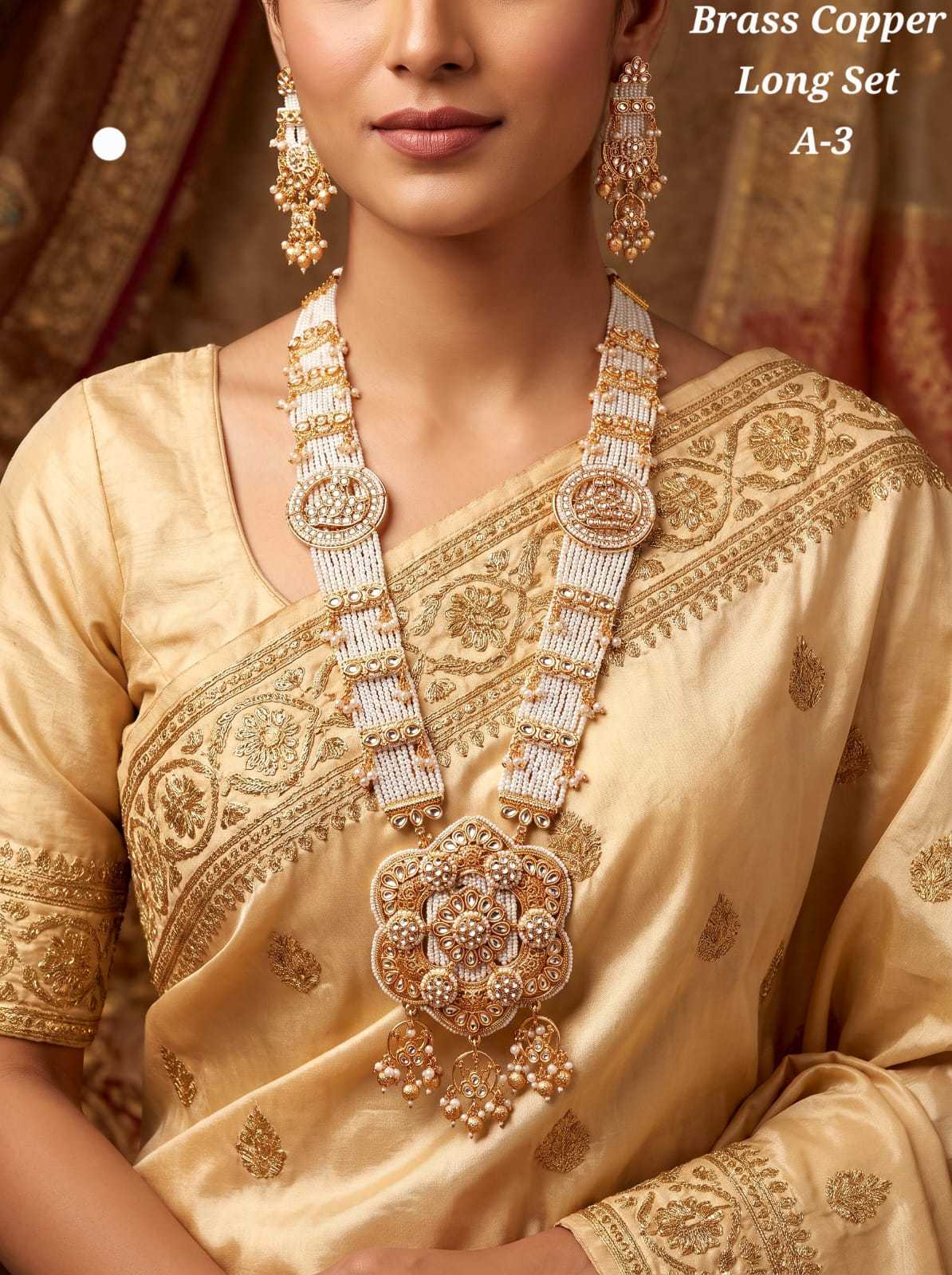 Rajvadi Long Set with Ornate Fan Pendant