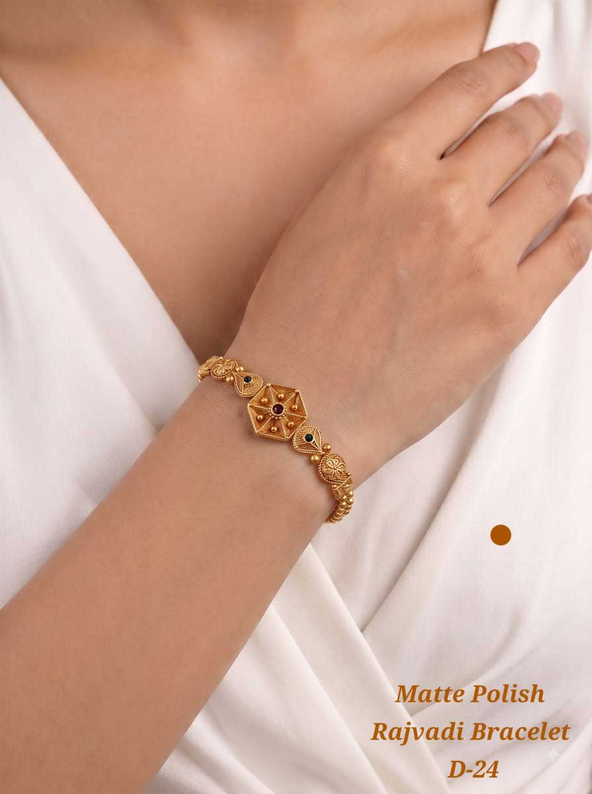 Rajwadi Bracelet with Pearl Studded Medallion
