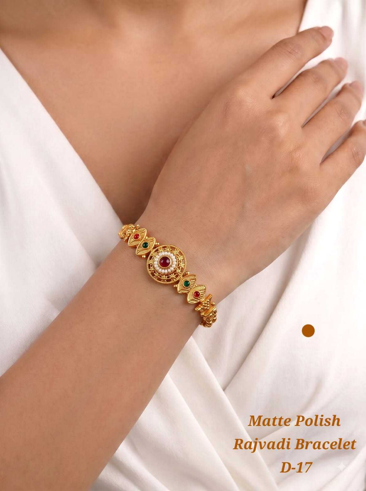 Rajwadi Bracelet with Pearl Studded Medallion