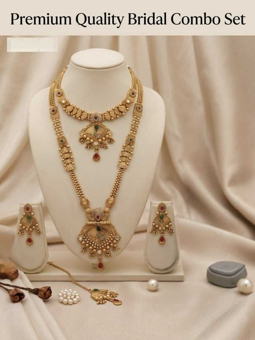 Rajwadi Bridal Haram & Choker Necklace Set