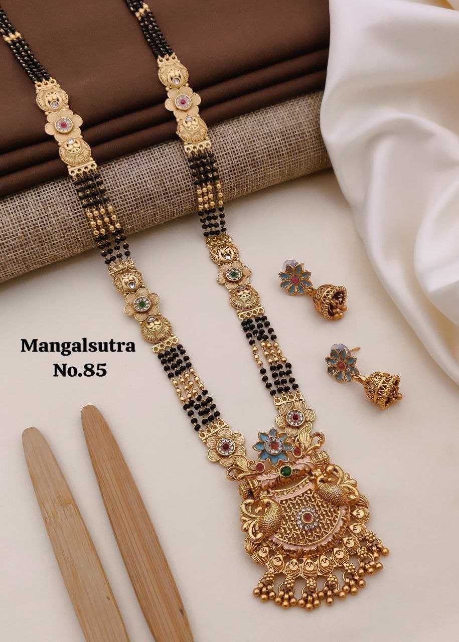 Rajwadi Enamel Pendant Mangalsutra Set