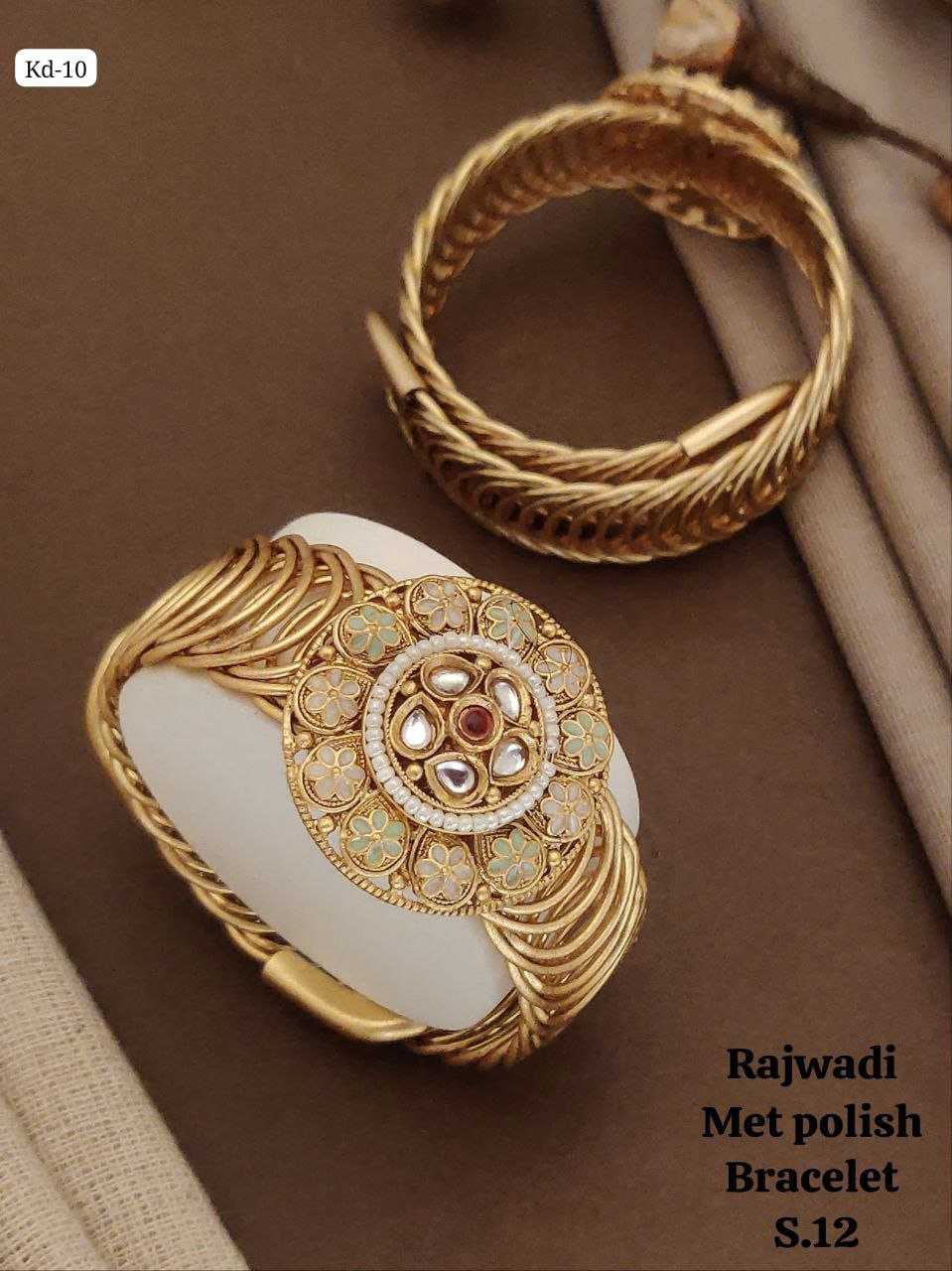 Rajwadi Matt Polish Bracelet with Pastel Enamel