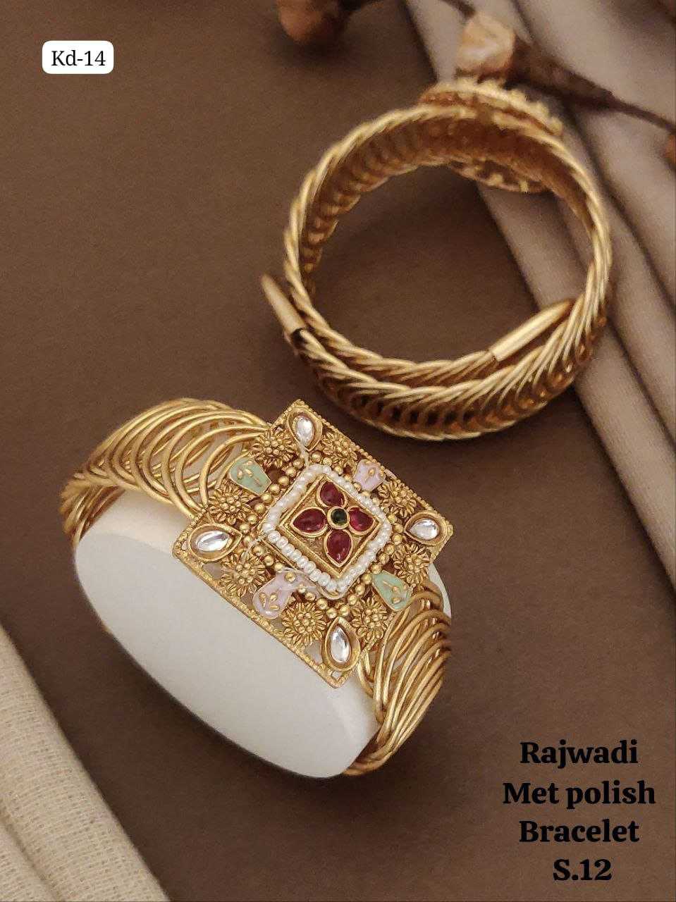 Rajwadi Matt Polish Bracelet with Pastel Enamel