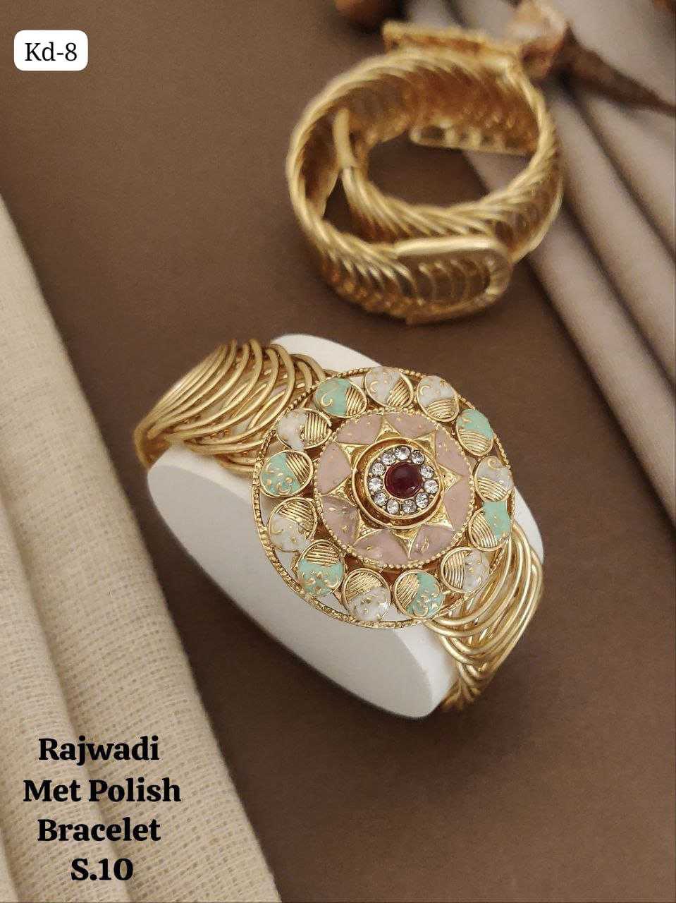 Rajwadi Matt Polish Bracelet with Pastel Enamel