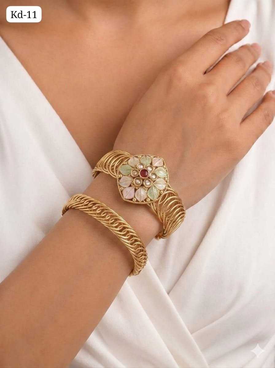 Rajwadi Medallion Bangles with Pastel Enamel