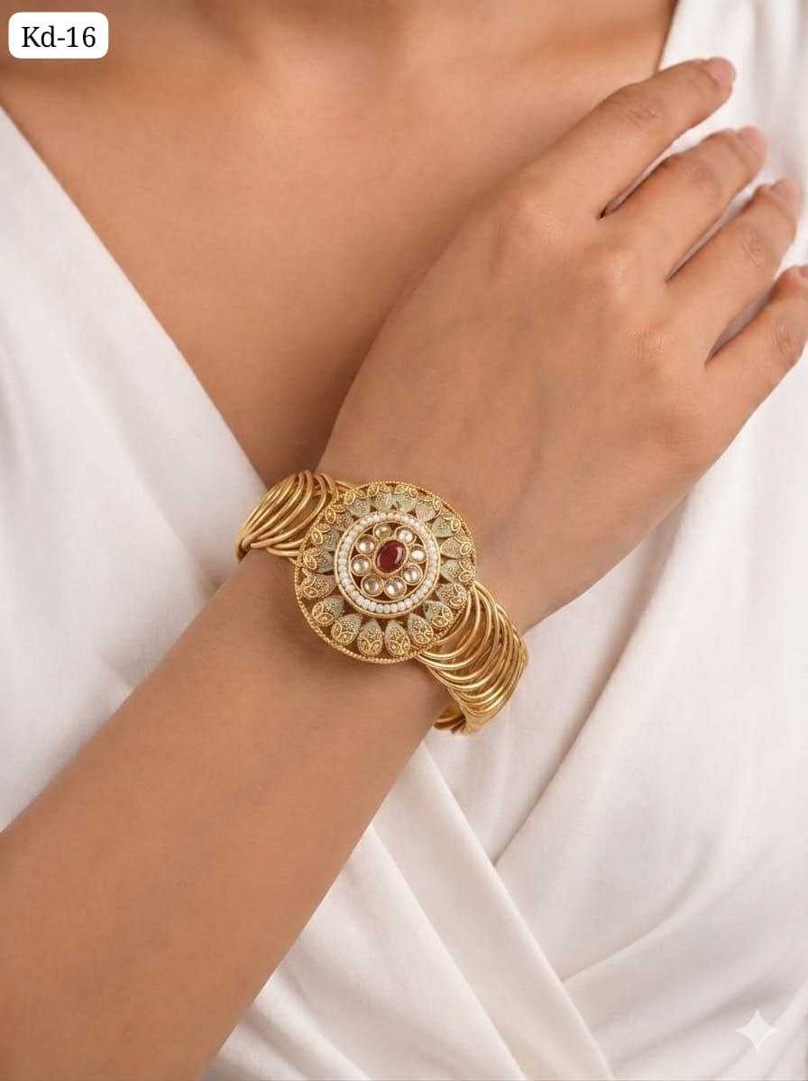 Rajwadi Medallion Bangles with Pastel Enamel