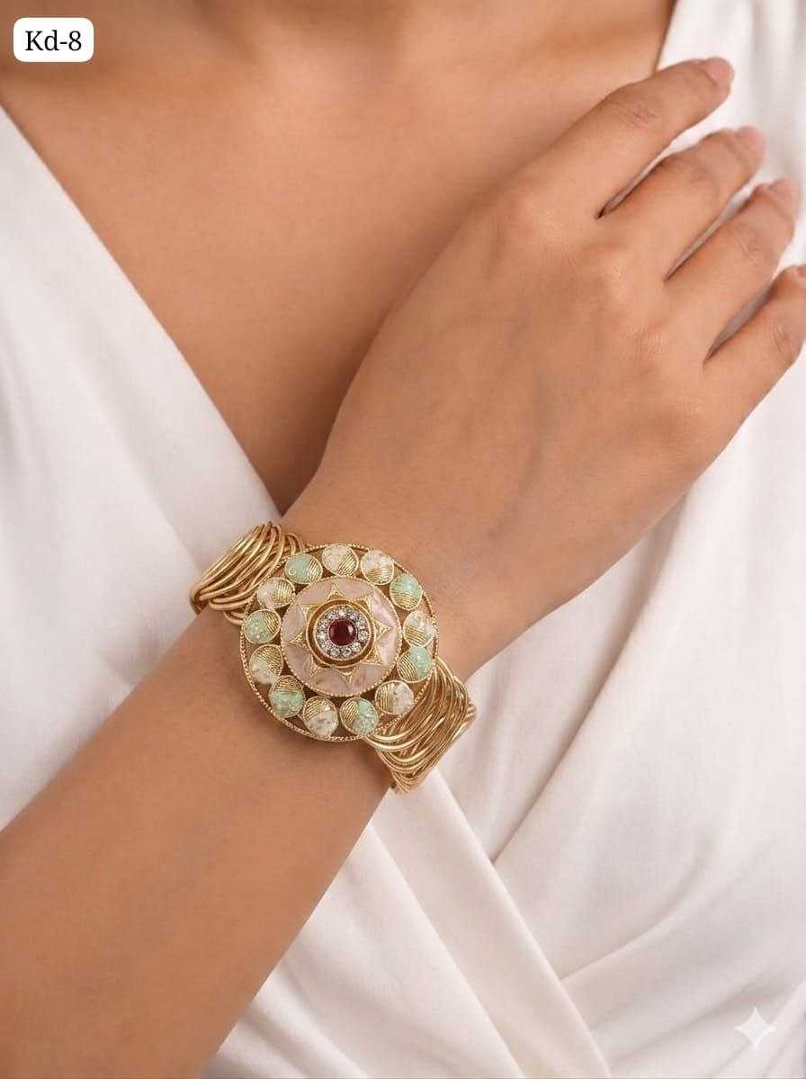 Rajwadi Medallion Bangles with Pastel Enamel