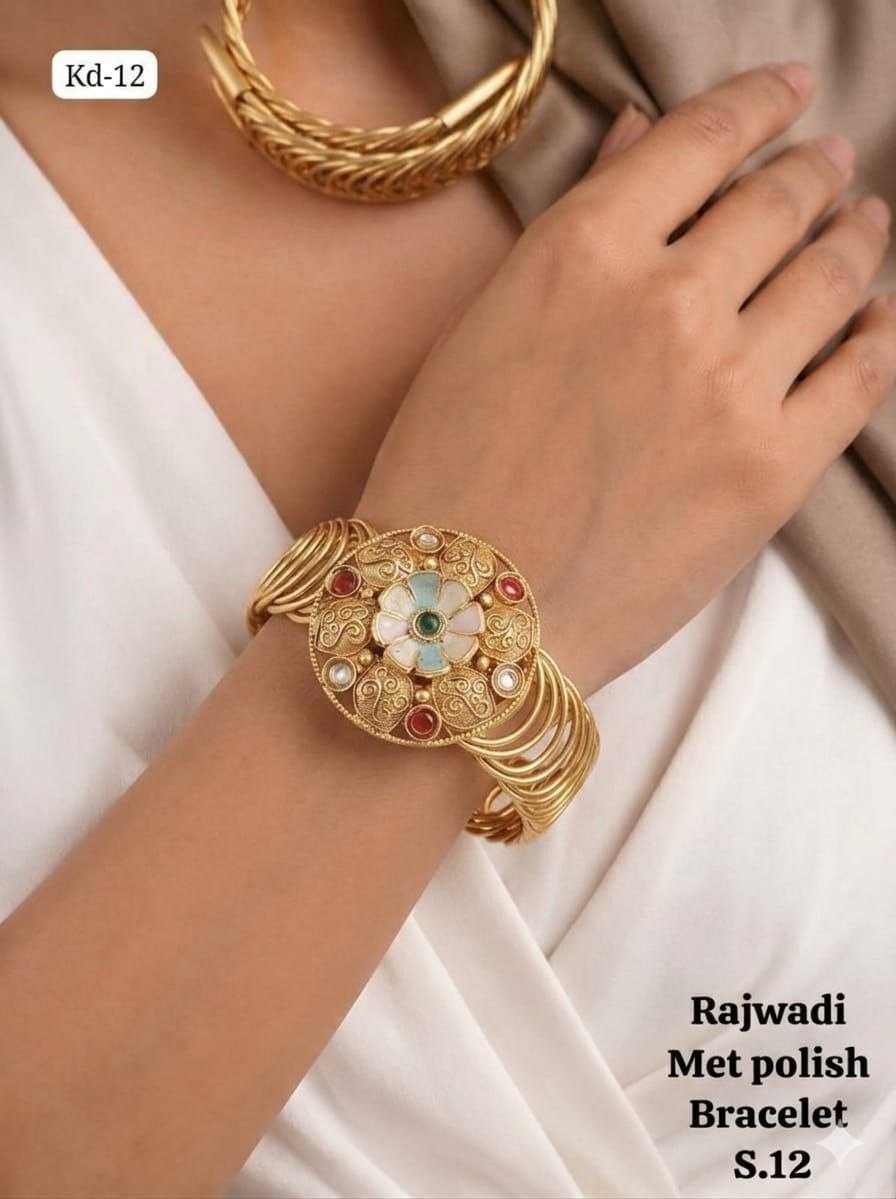 Rajwadi Medallion Bangles with Pastel Enamel