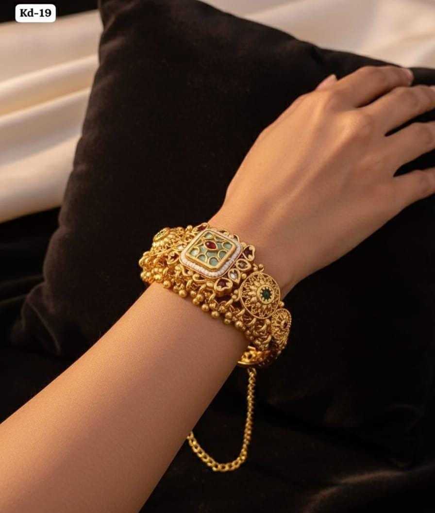 Rajwadi Statement Bracelet with Square Meenakari
