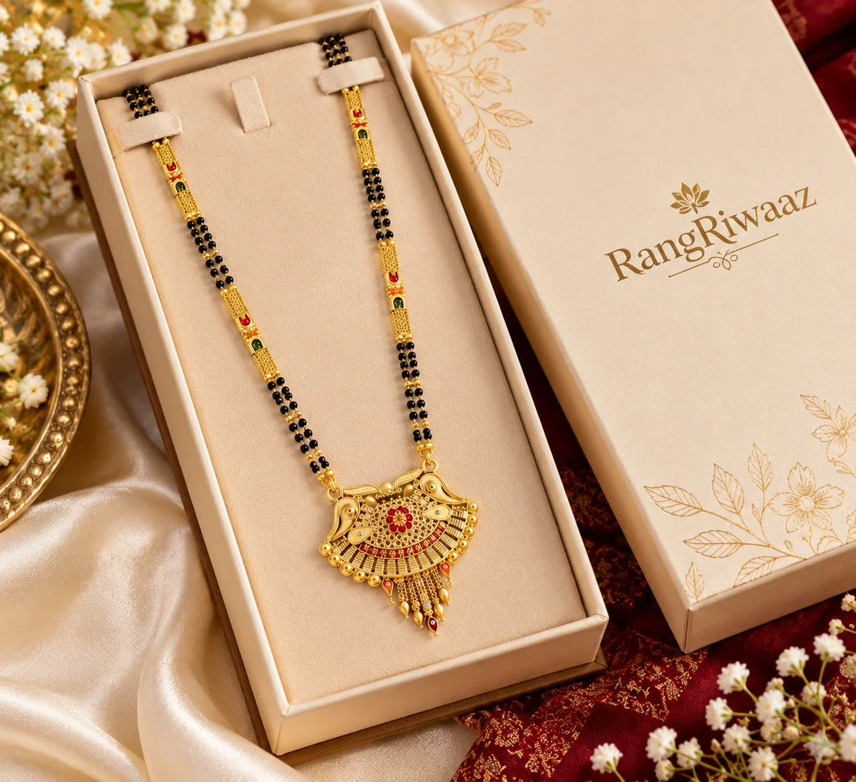 Long mangalsutra in a RangRiwaaz gift box
