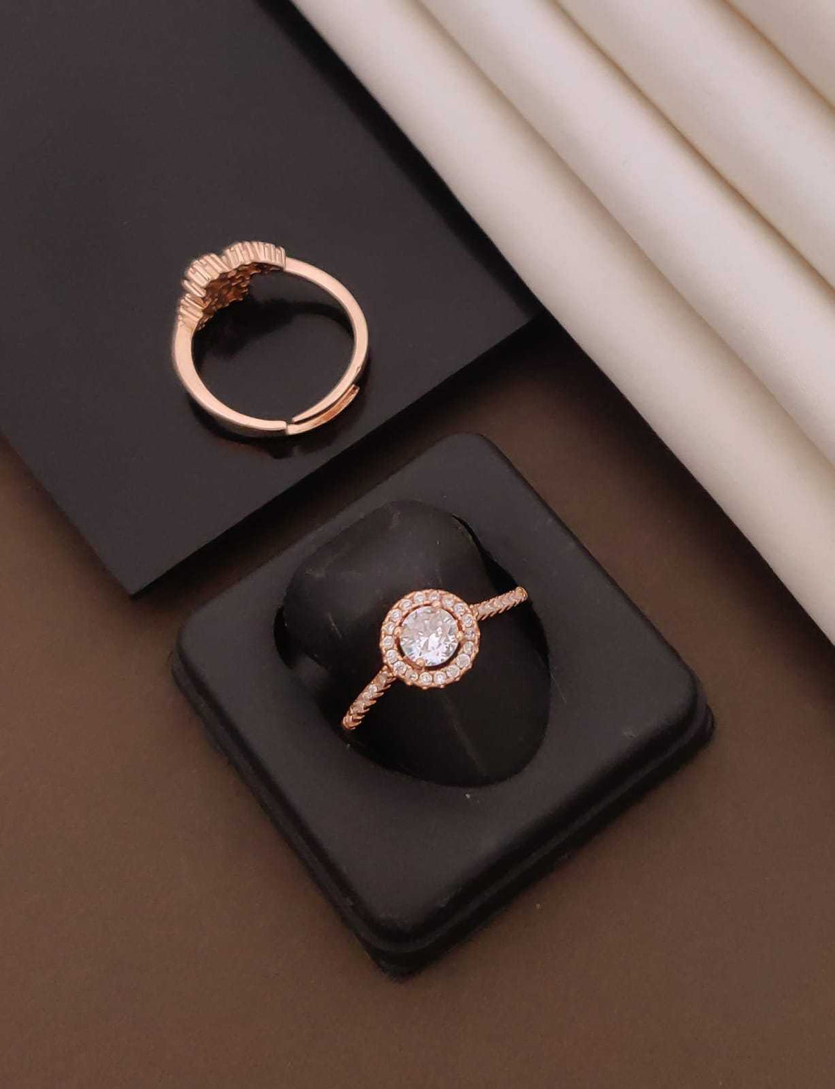 Rose Gold Halo Ring with Centre Stone