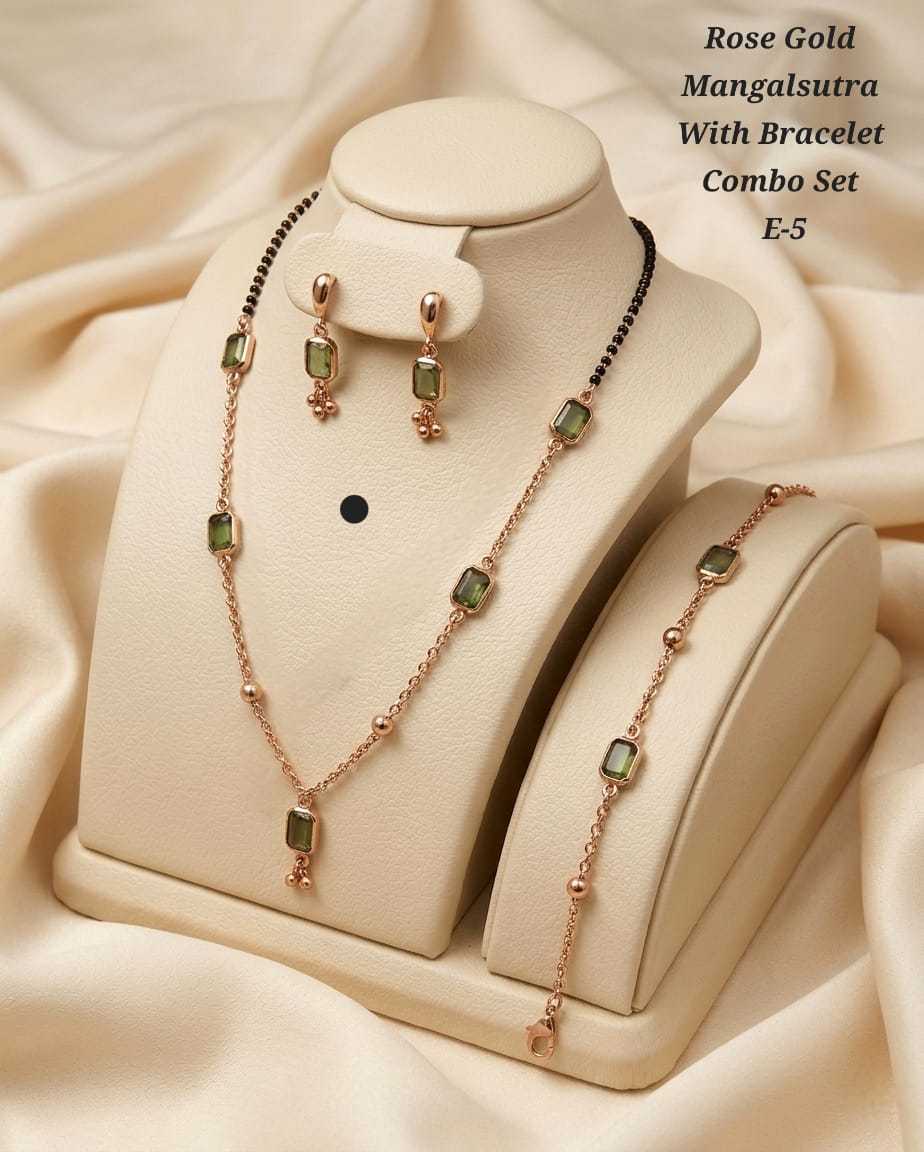 Rose Gold Mangalsutra Three Piece Combo