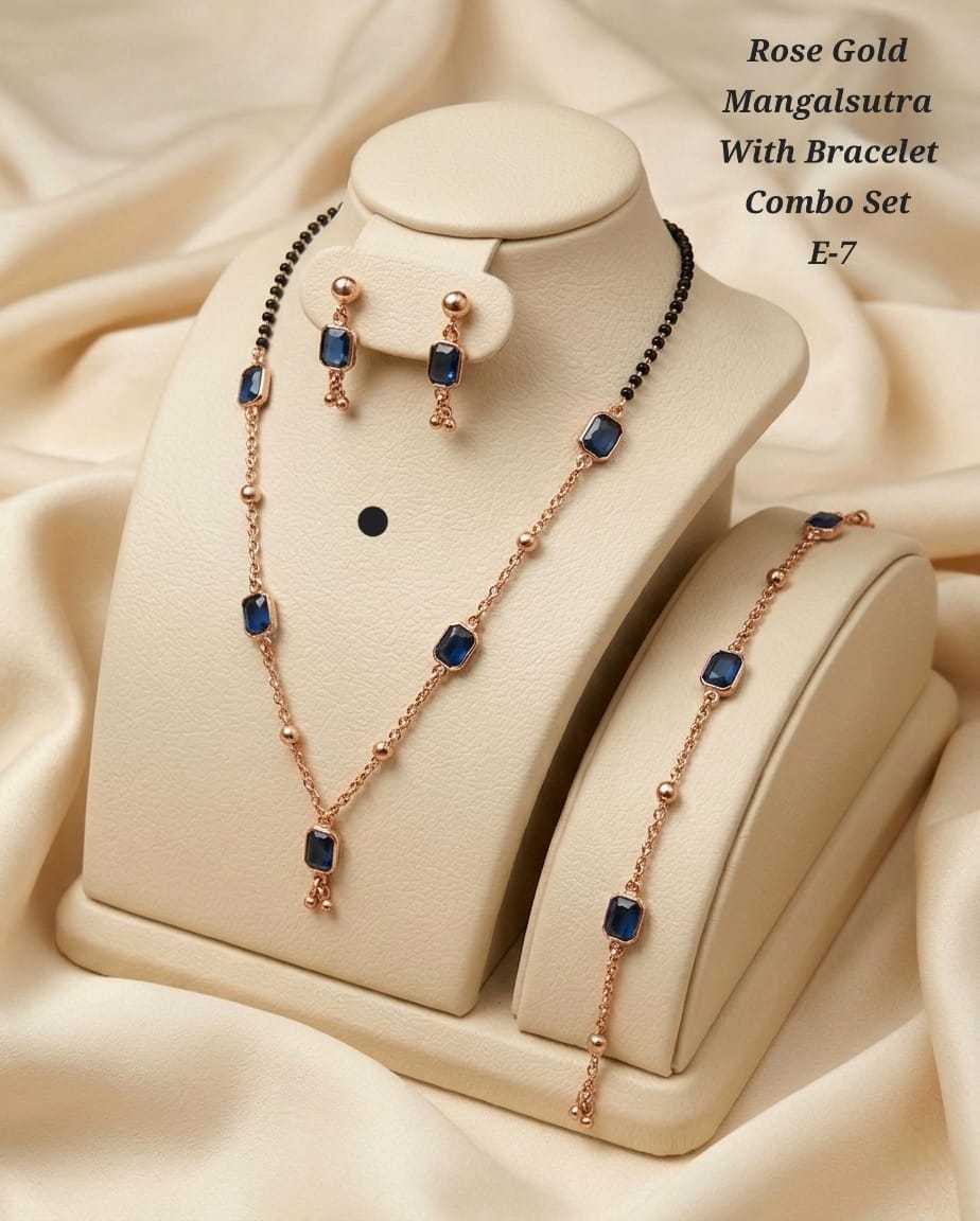 Rose Gold Mangalsutra Three Piece Combo