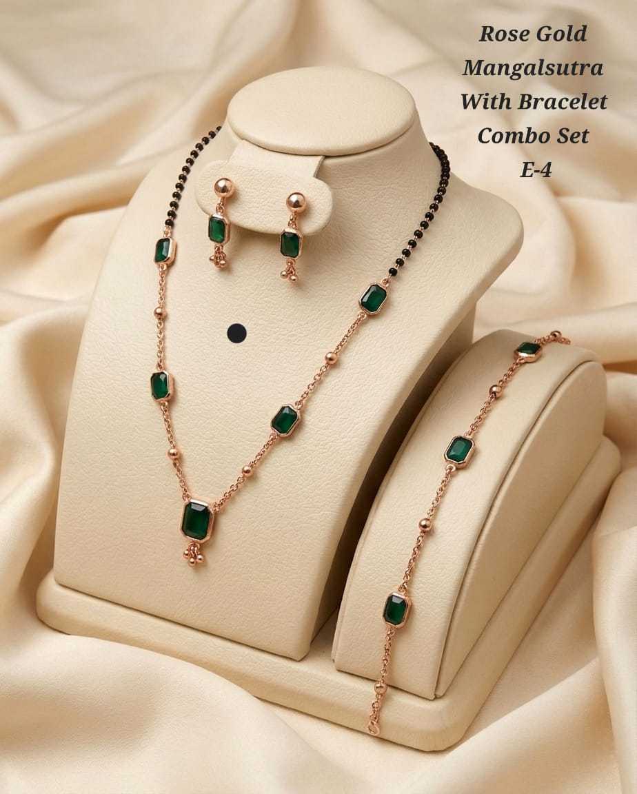 Rose Gold Mangalsutra Three Piece Combo
