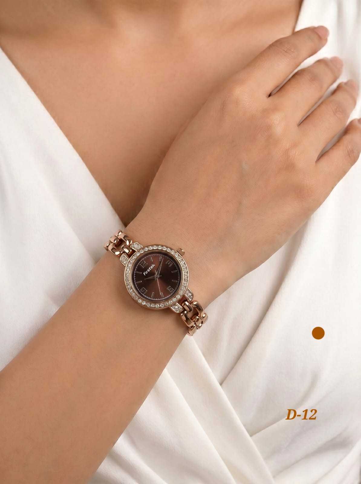 Rose Gold Metallic Watch in High Polish