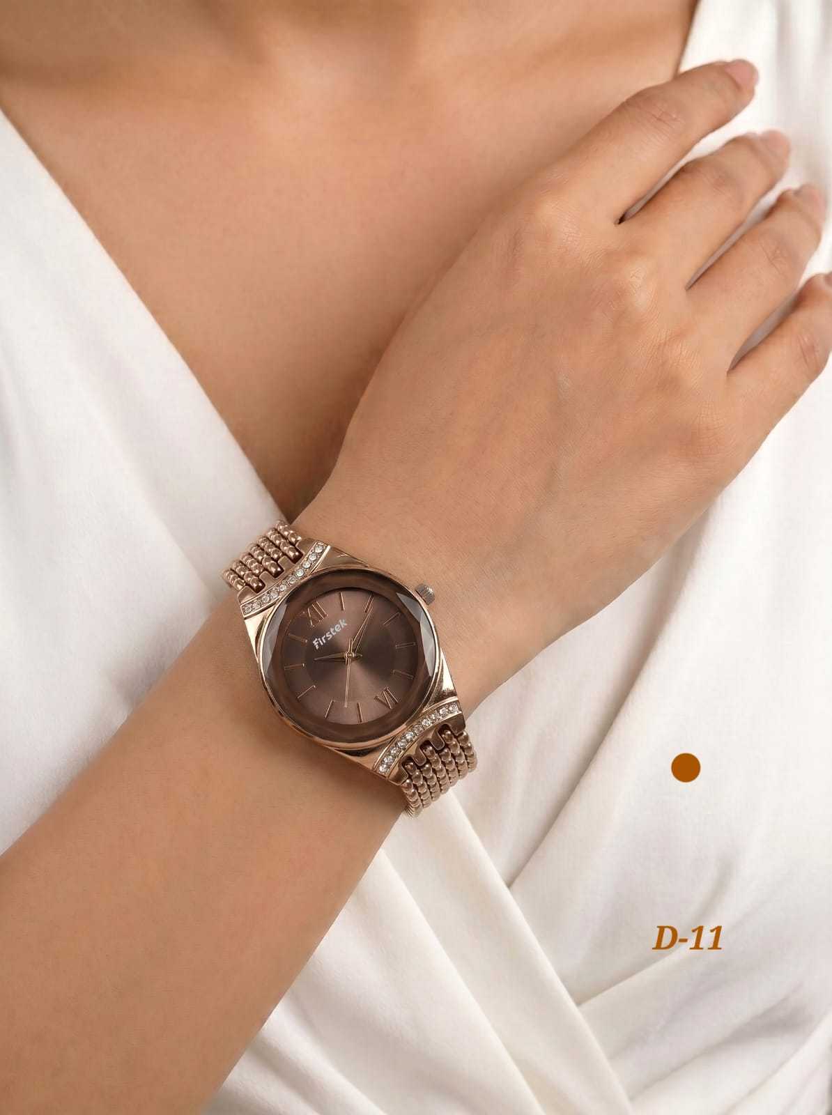 Rose Gold Metallic Watch in High Polish