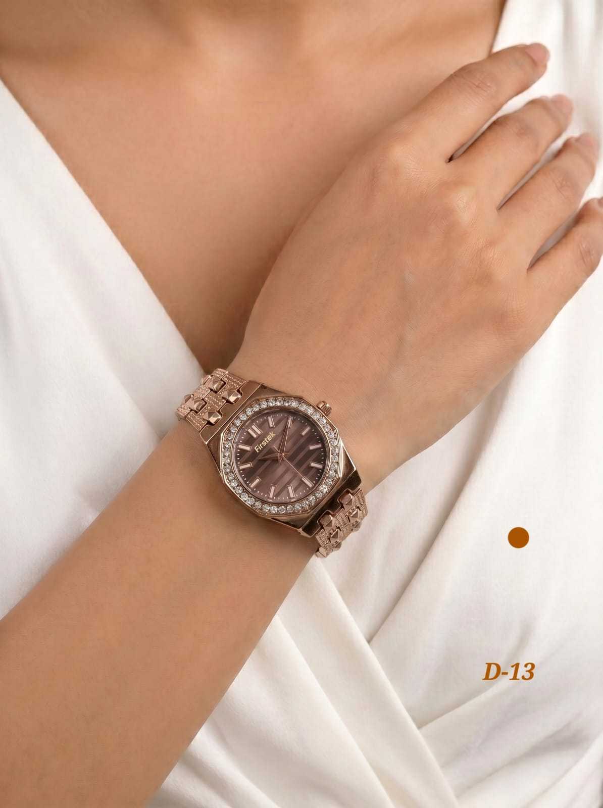 Rose Gold Metallic Watch in High Polish