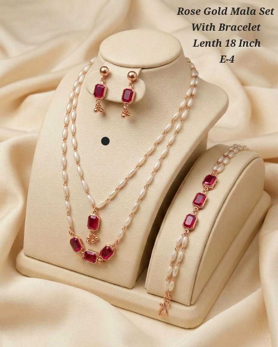 Rose Gold Tiered Mala Three Piece Set