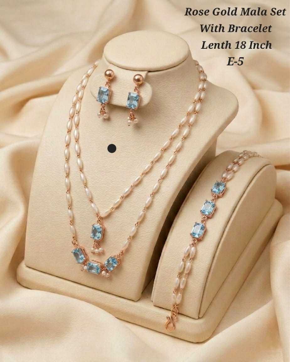 Rose Gold Tiered Mala Three Piece Set