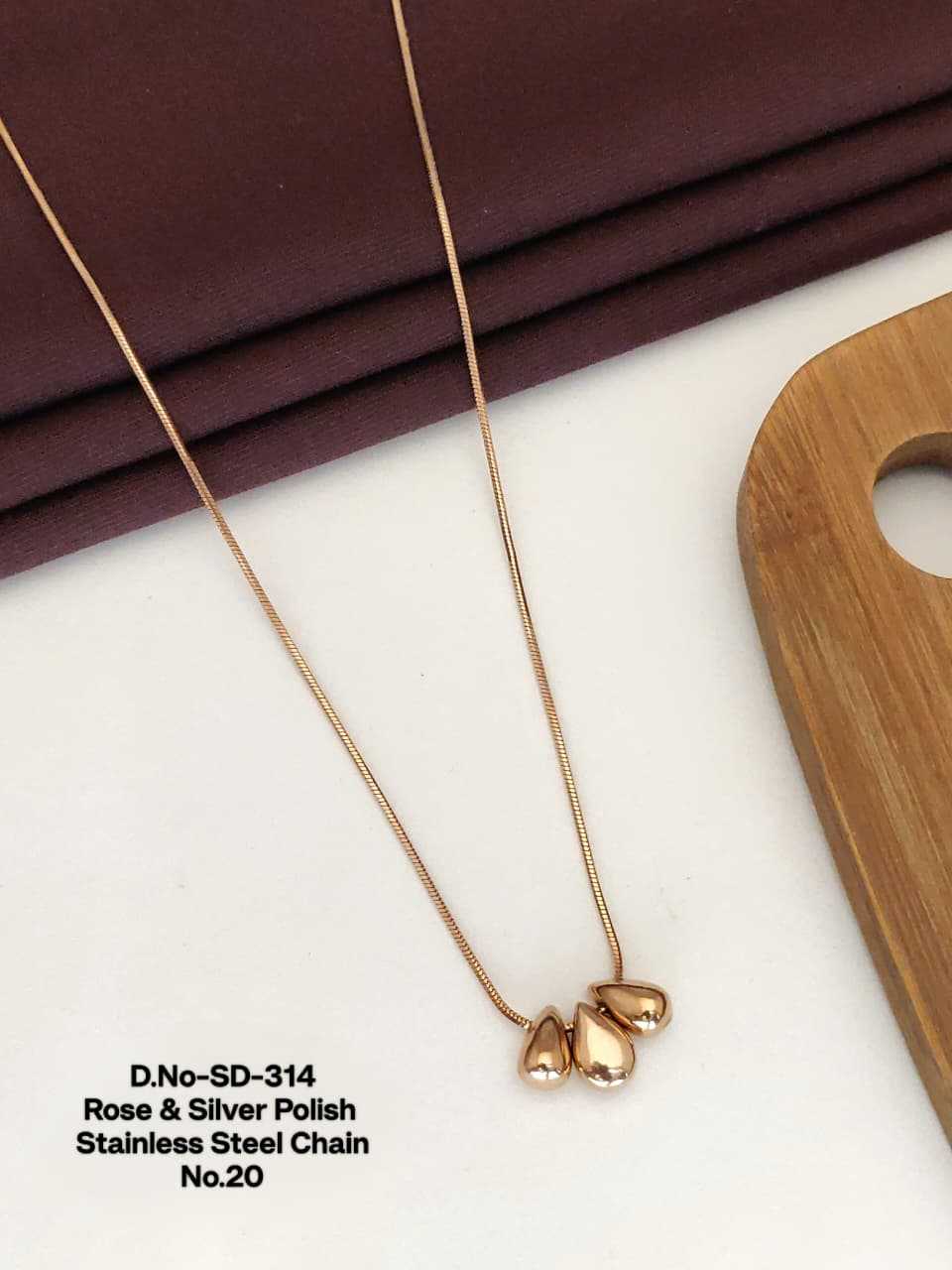 Rose Gold-Tone Snake Chain with Triple Teardrop Charms