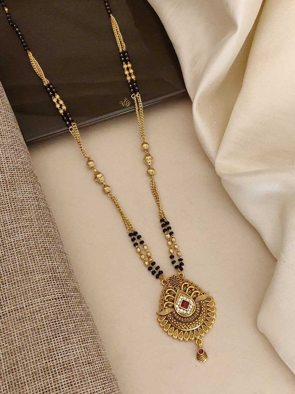 Round Medallion Mangalsutra on Bead Chain