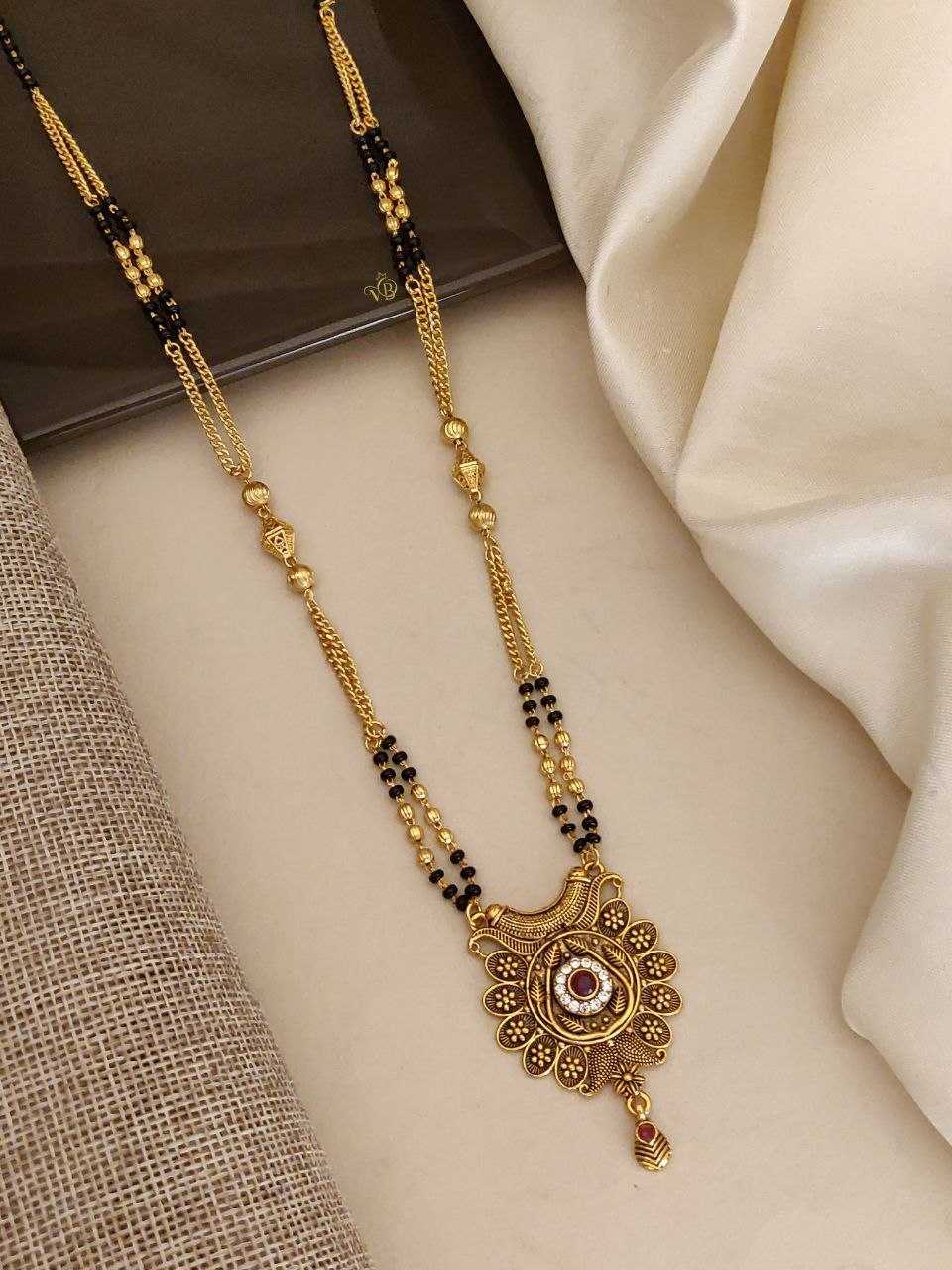 Round Medallion Mangalsutra on Bead Chain