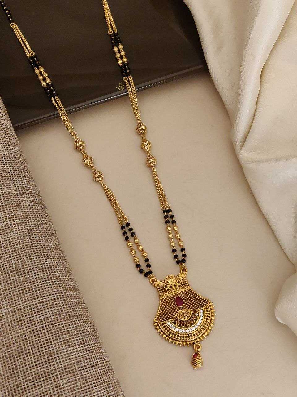 Round Medallion Mangalsutra on Bead Chain