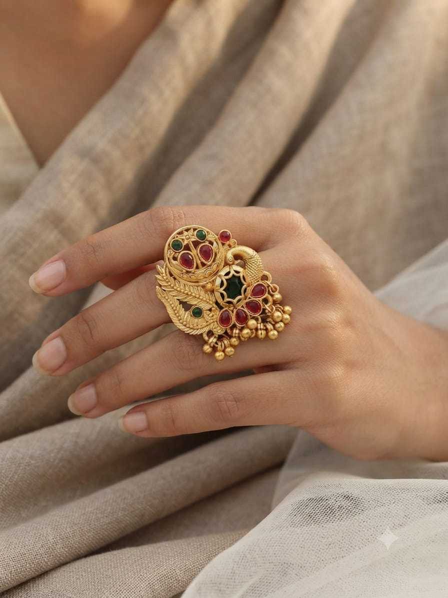 Royal Antique Kundan Statement Ring