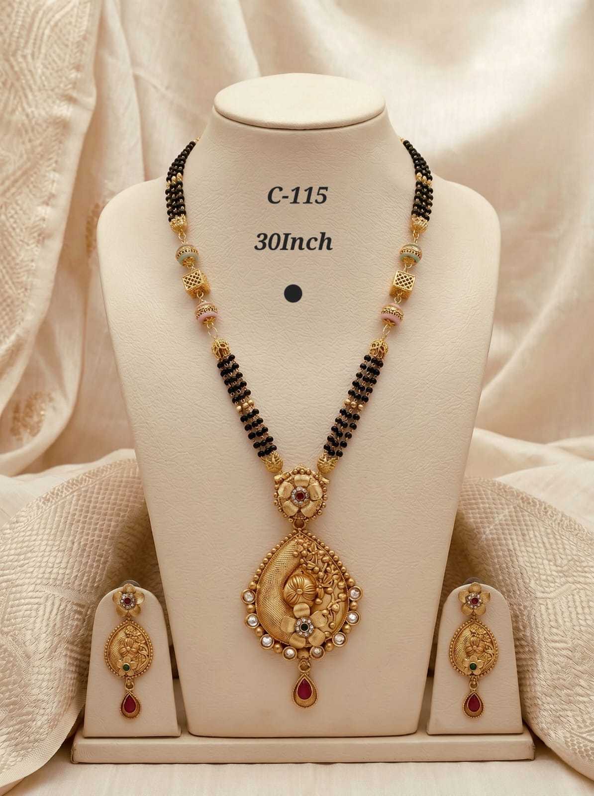 Royal Antique Long Pendant Mangalsutra Set