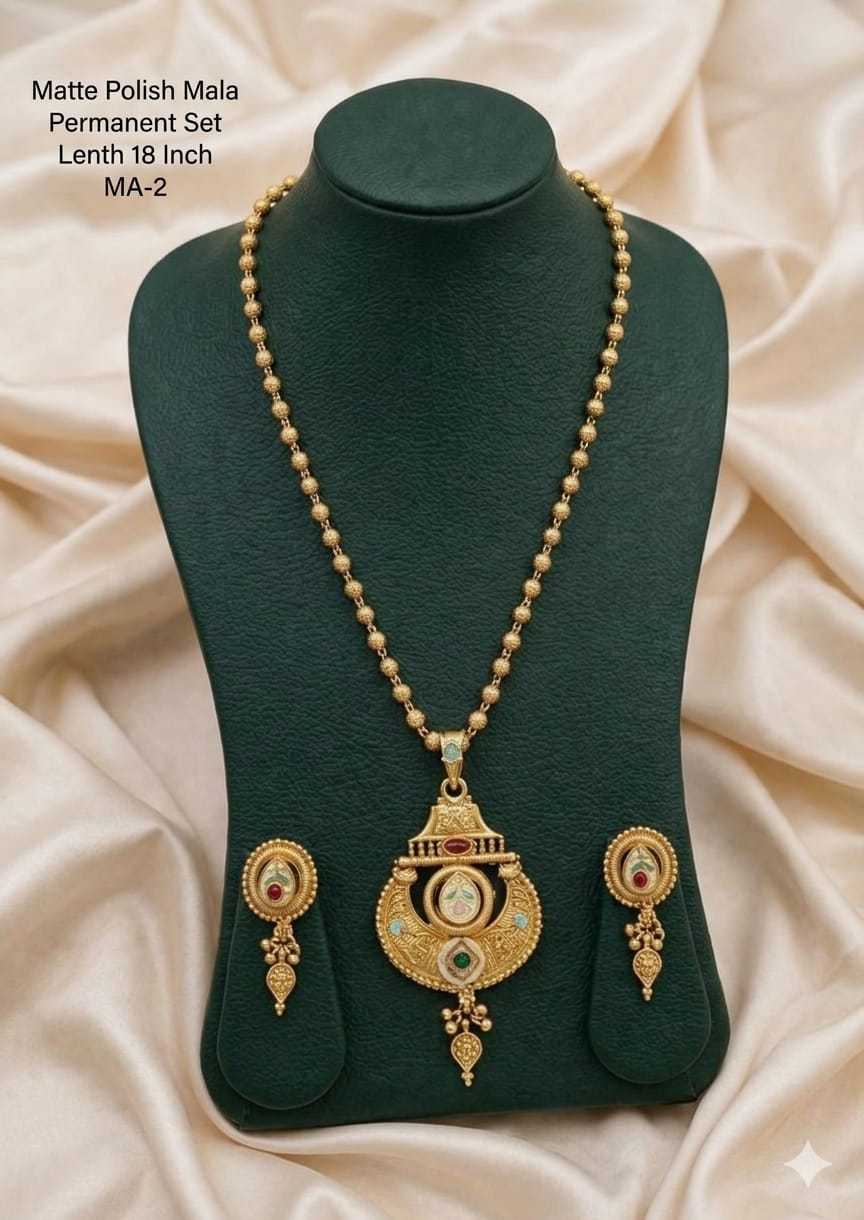 Royal Antique Meenakari Long Pendant Set