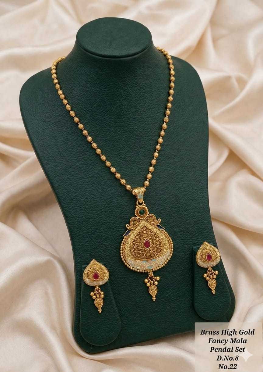 Royal Antique Meenakari Long Pendant Set