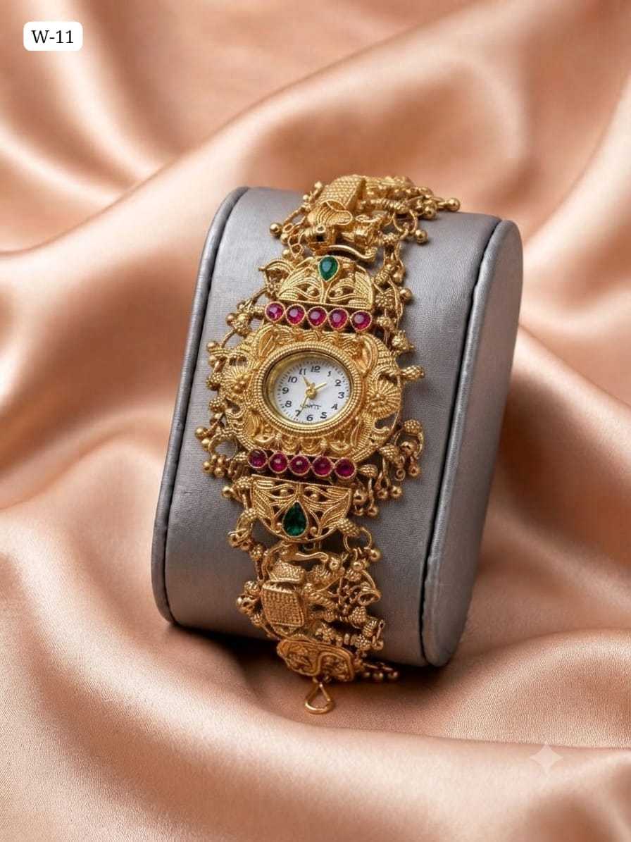 Royal Temple Watch Bracelet with Ruby Bezel