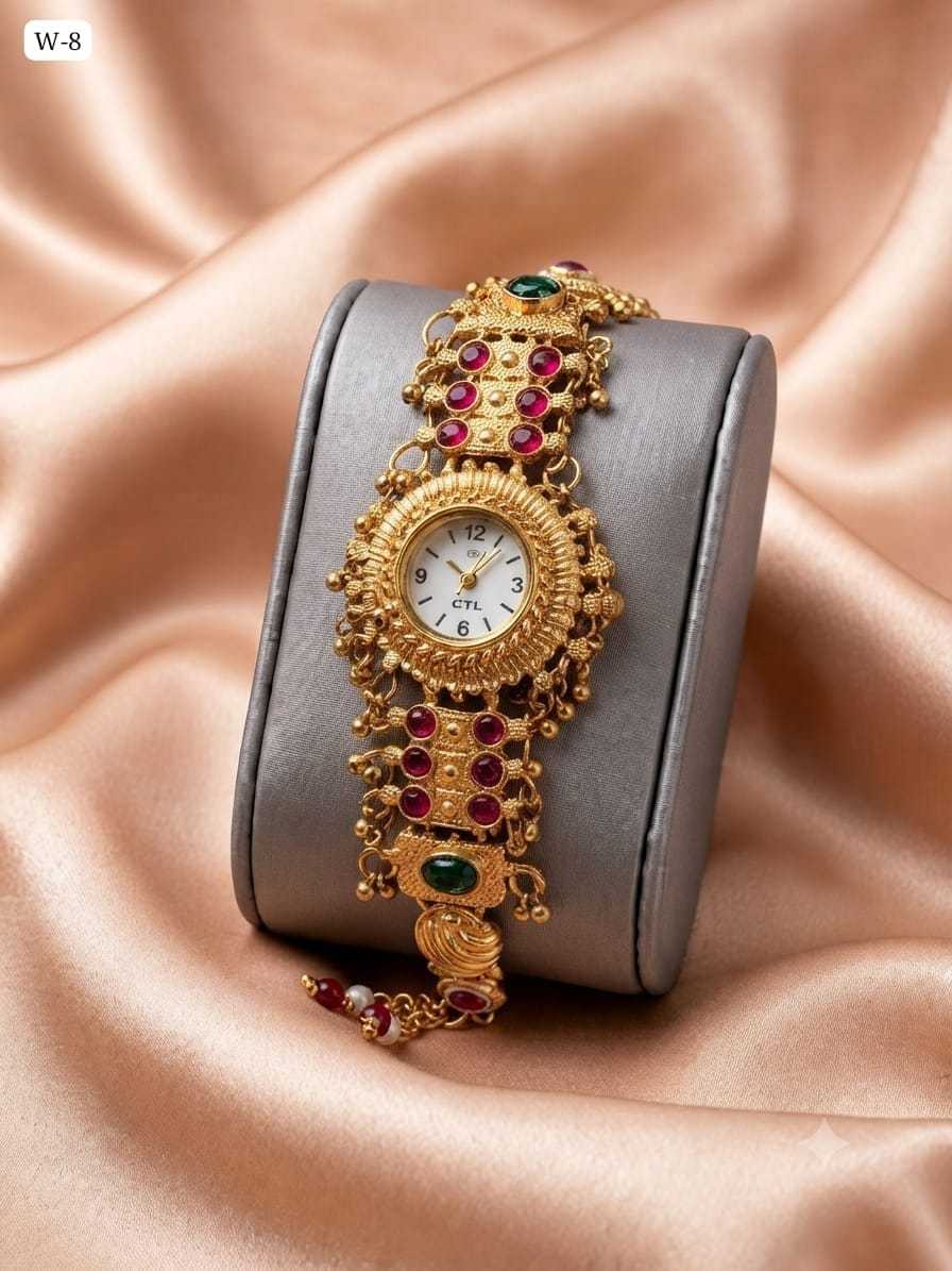 Royal Temple Watch Bracelet with Ruby Bezel
