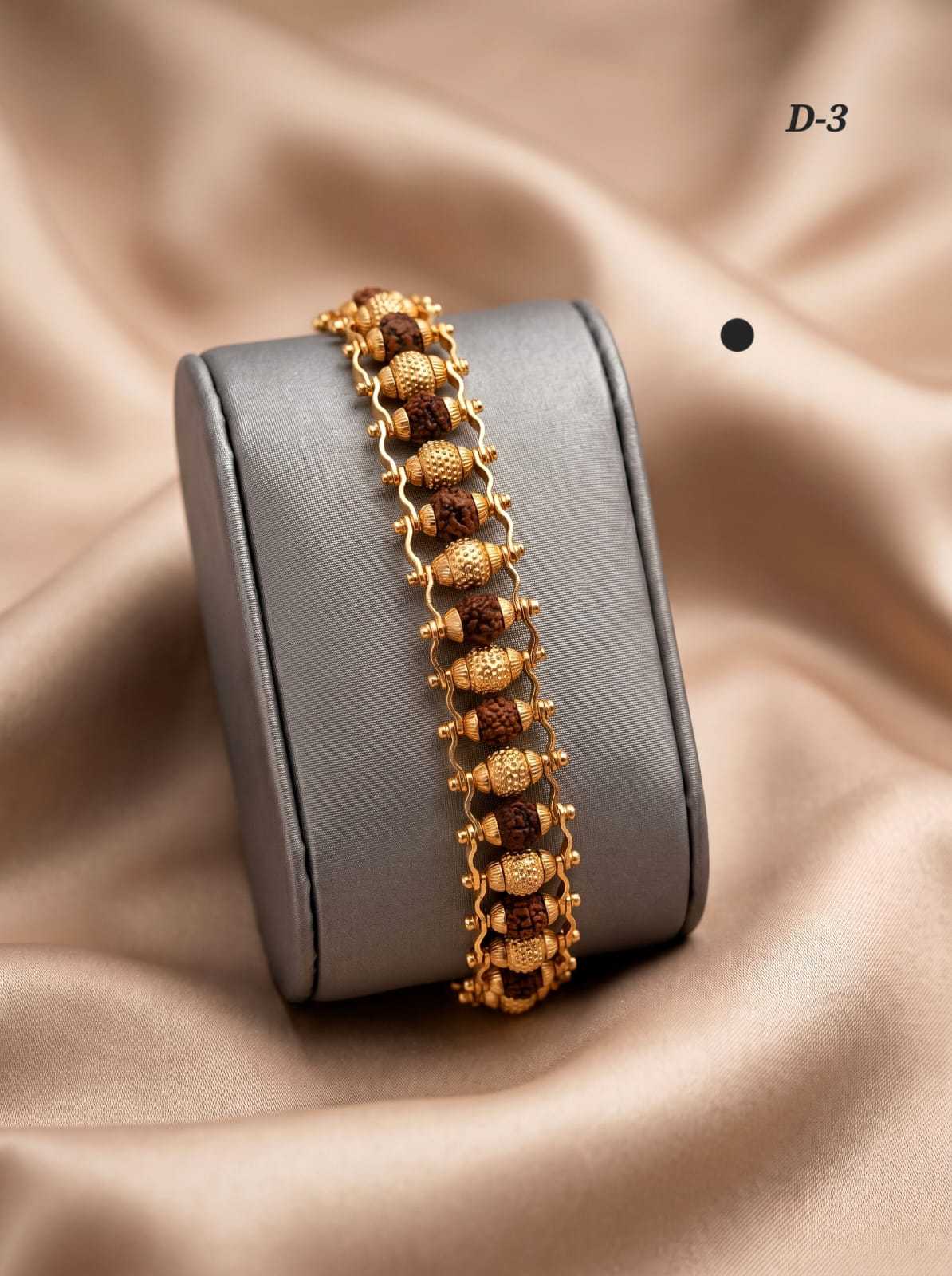 Rudraksha Bracelet with Gold Capped Links