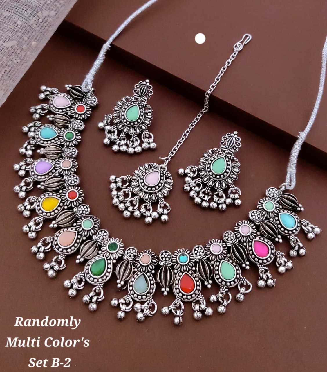 Sculpted Flower Panel Choker with Colour Stones