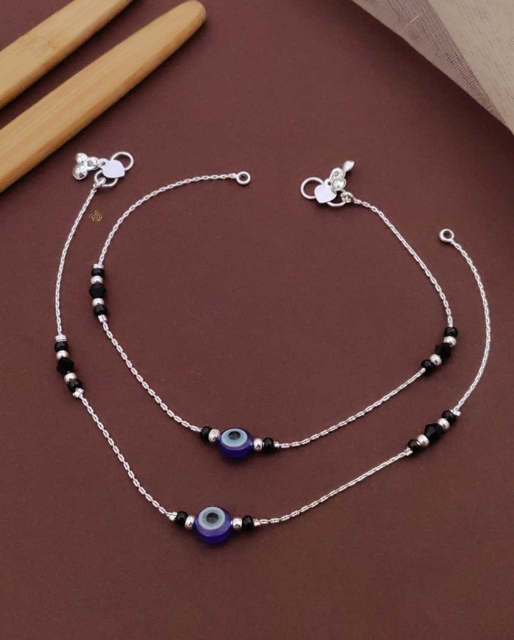 Silver Toned Bead Pair with Stone Charms