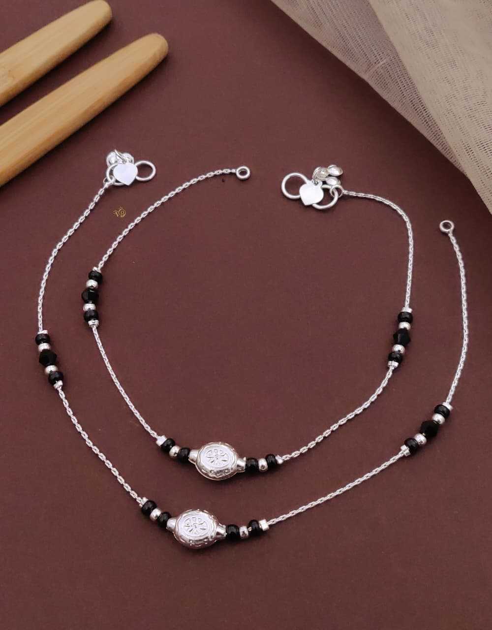 Silver Toned Bead Pair with Stone Charms