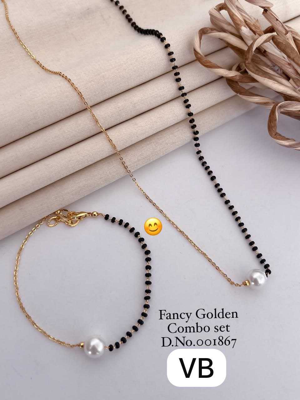 Single Pearl Mangalsutra & Bracelet Combo