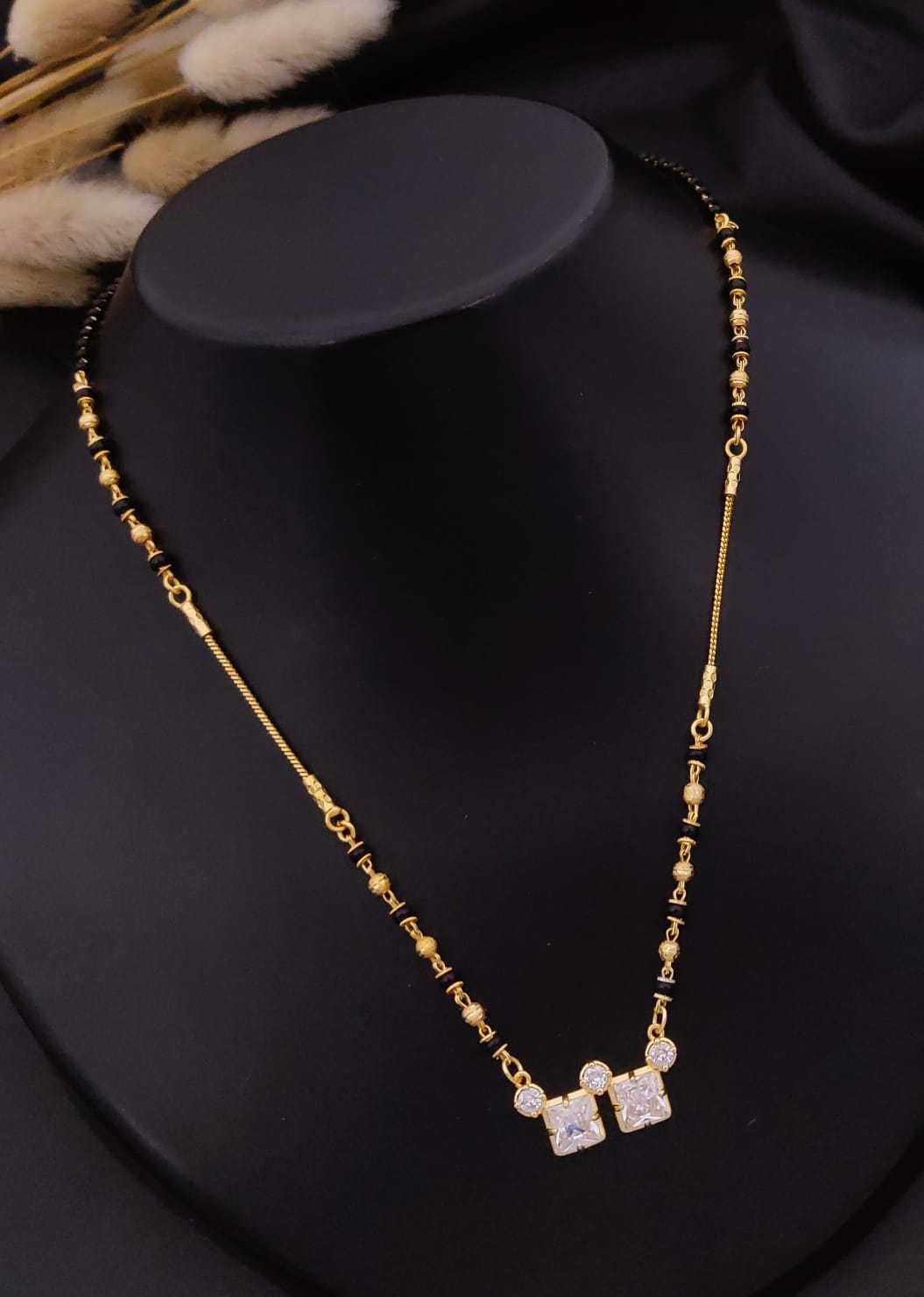 Single-Strand Mangalsutra with Crystal Floral Pendant