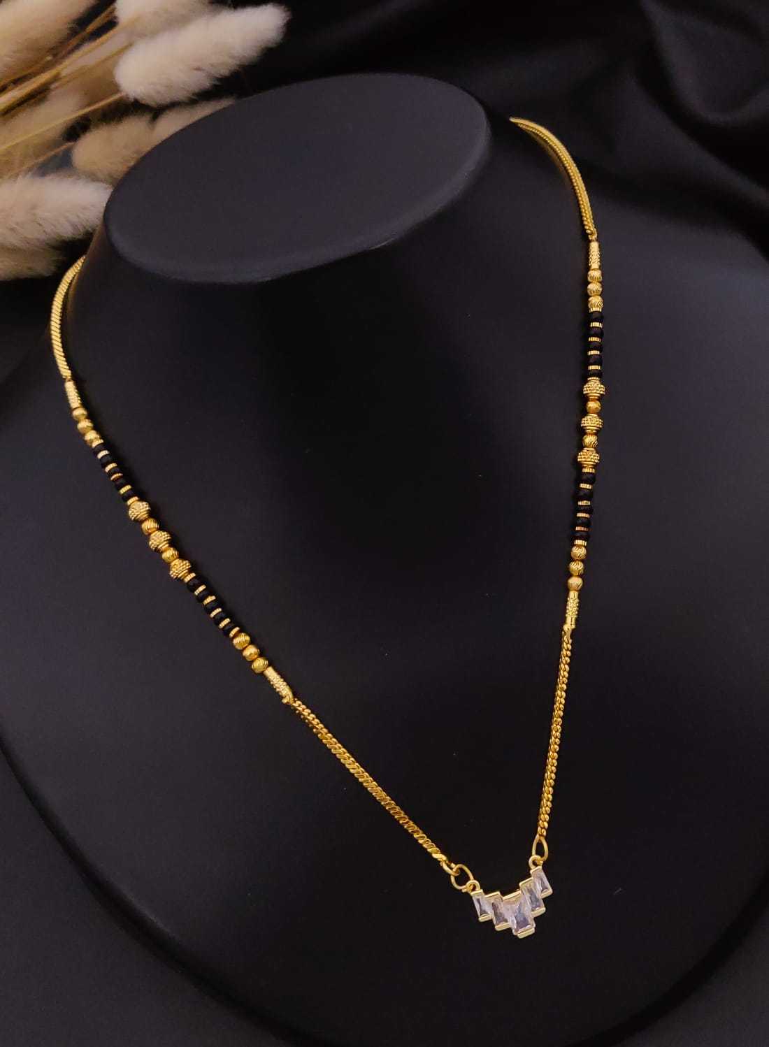 Single-Strand Mangalsutra with Crystal Floral Pendant