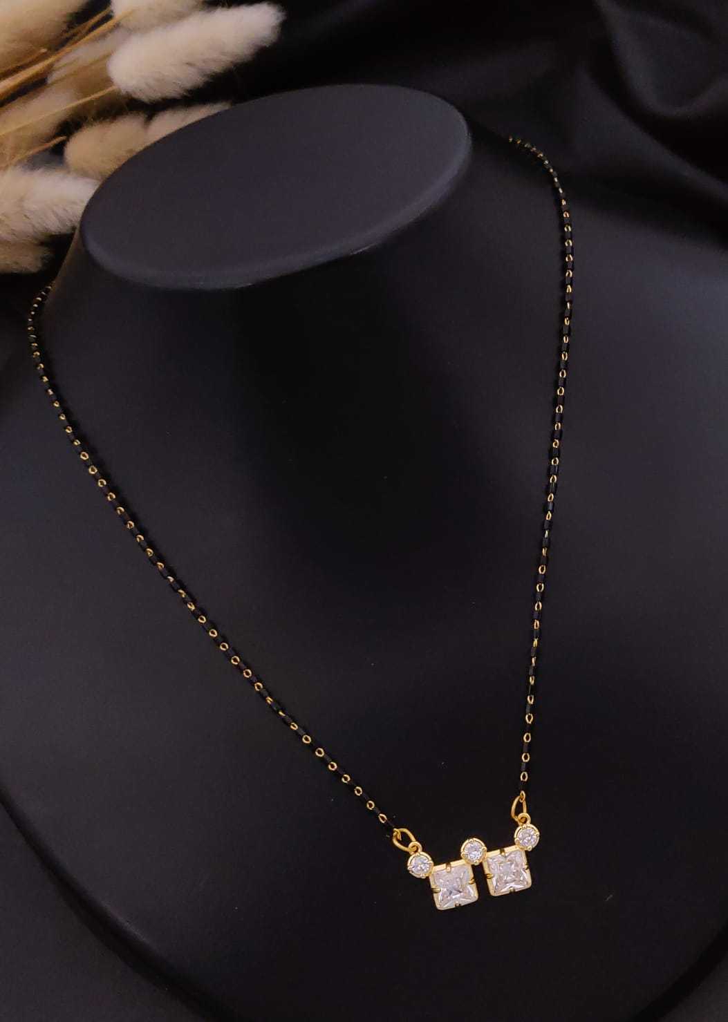 Single-Strand Mangalsutra with Crystal Floral Pendant