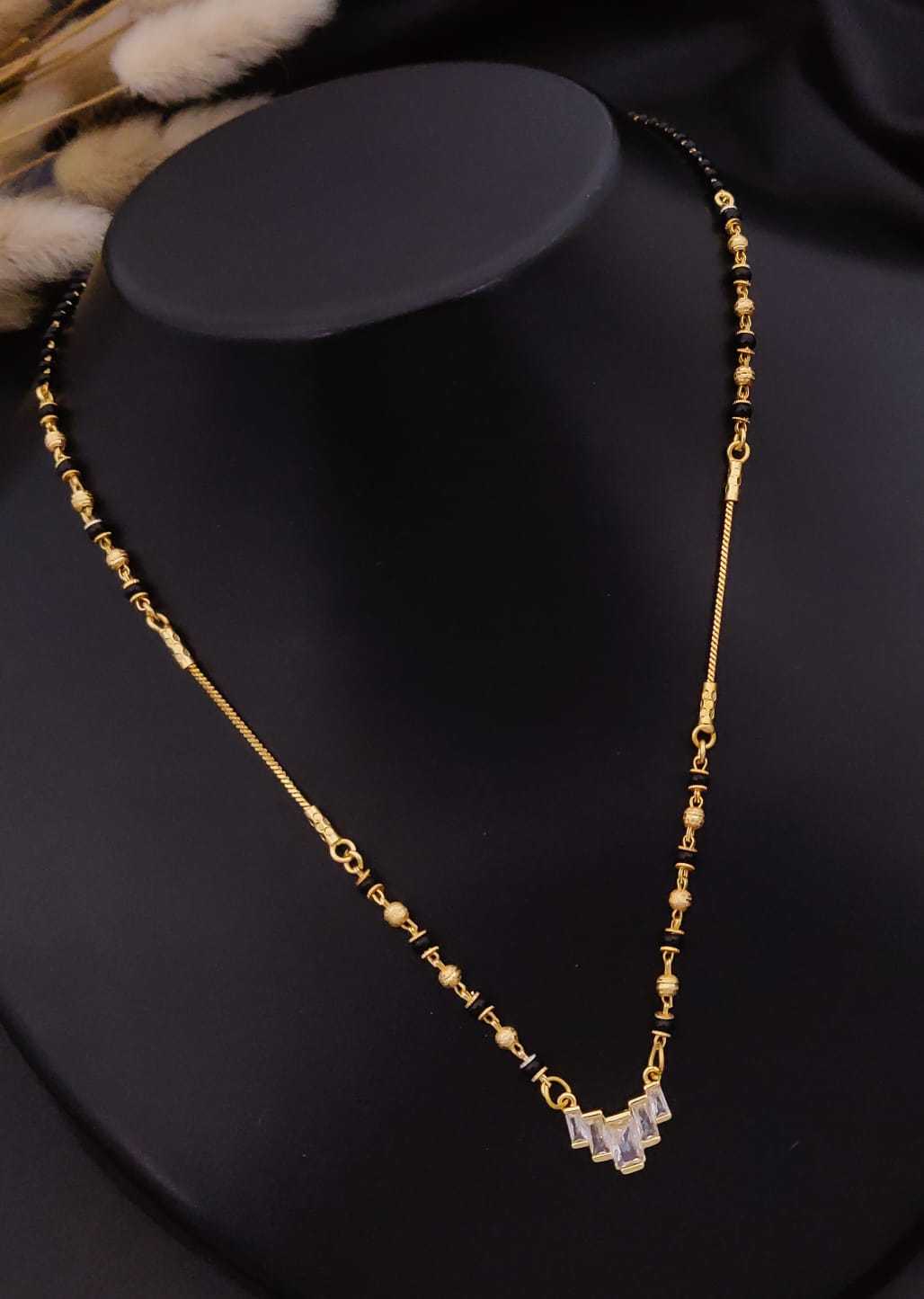 Single-Strand Mangalsutra with Crystal Floral Pendant