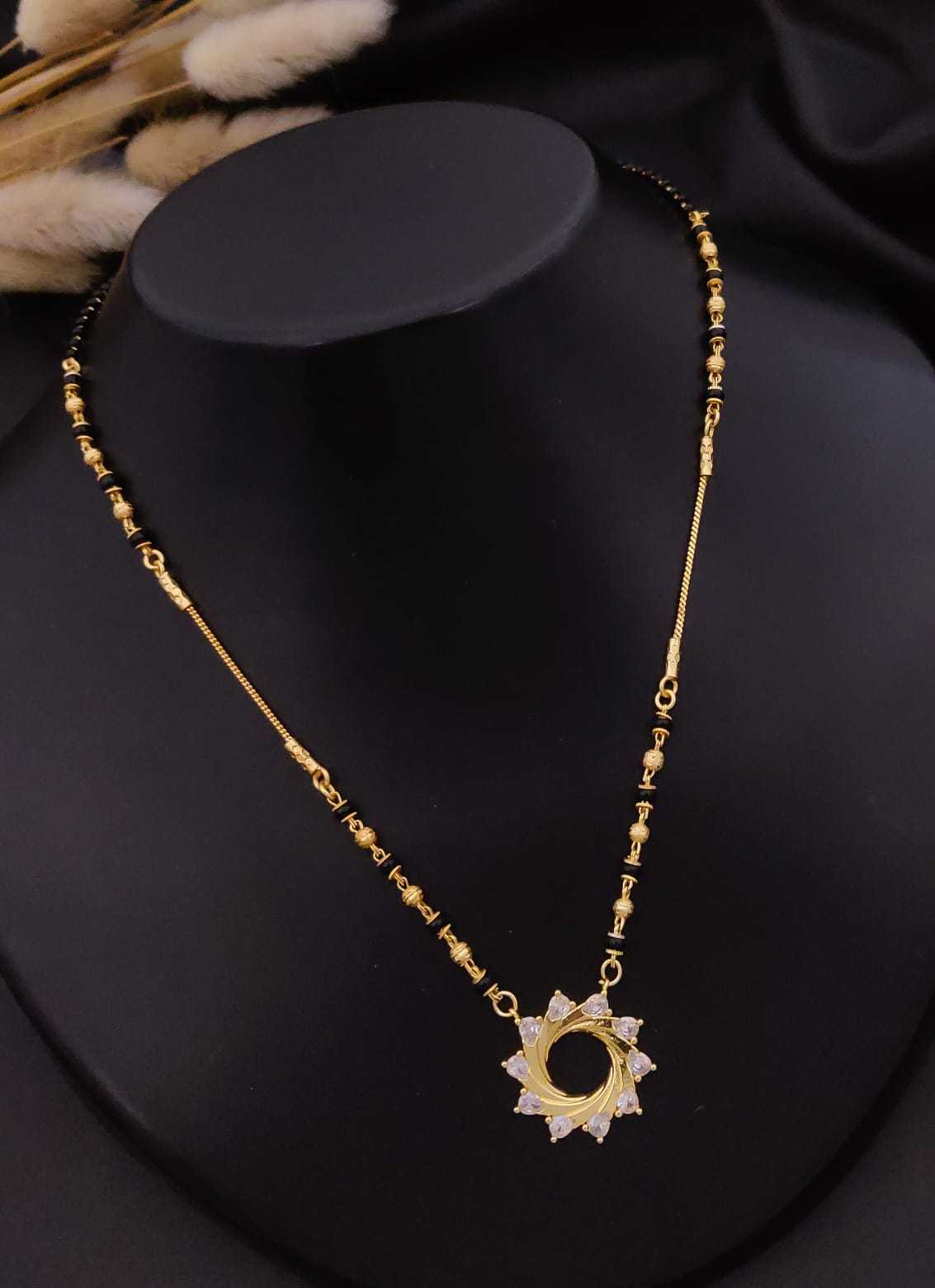 Single-Strand Mangalsutra with Crystal Floral Pendant