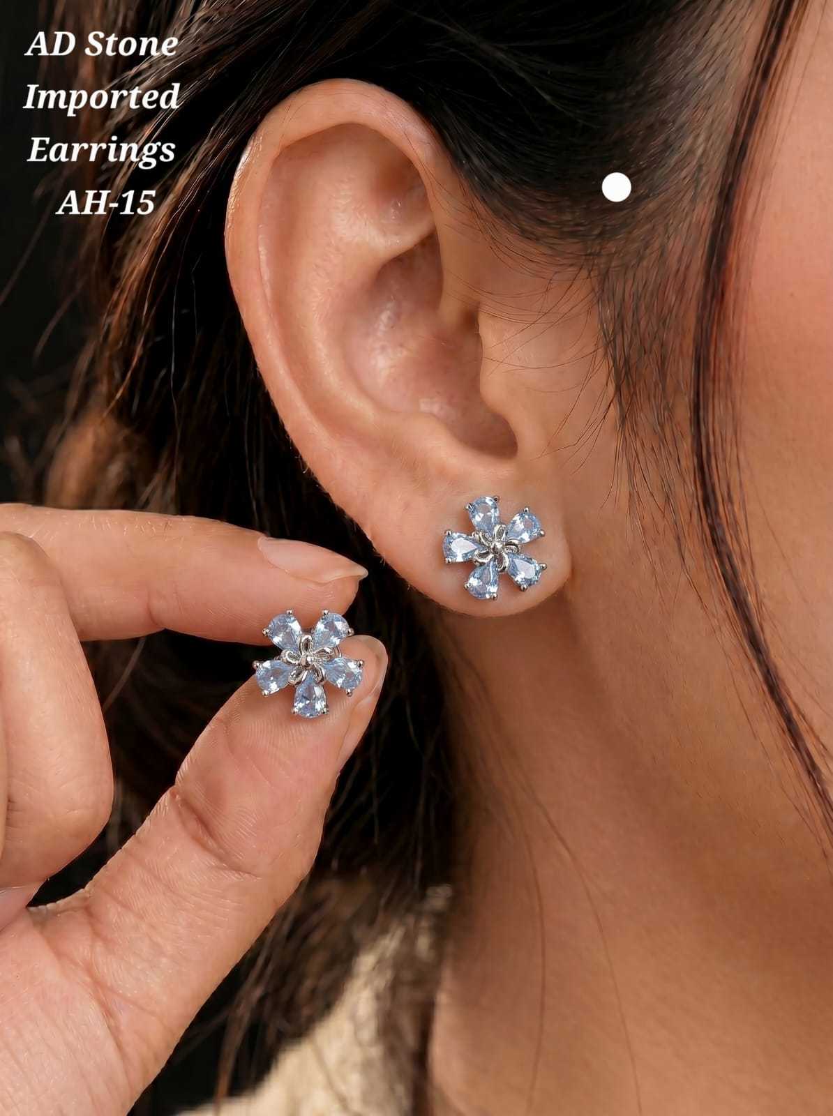 Six Petal Floral AD Stud Earrings