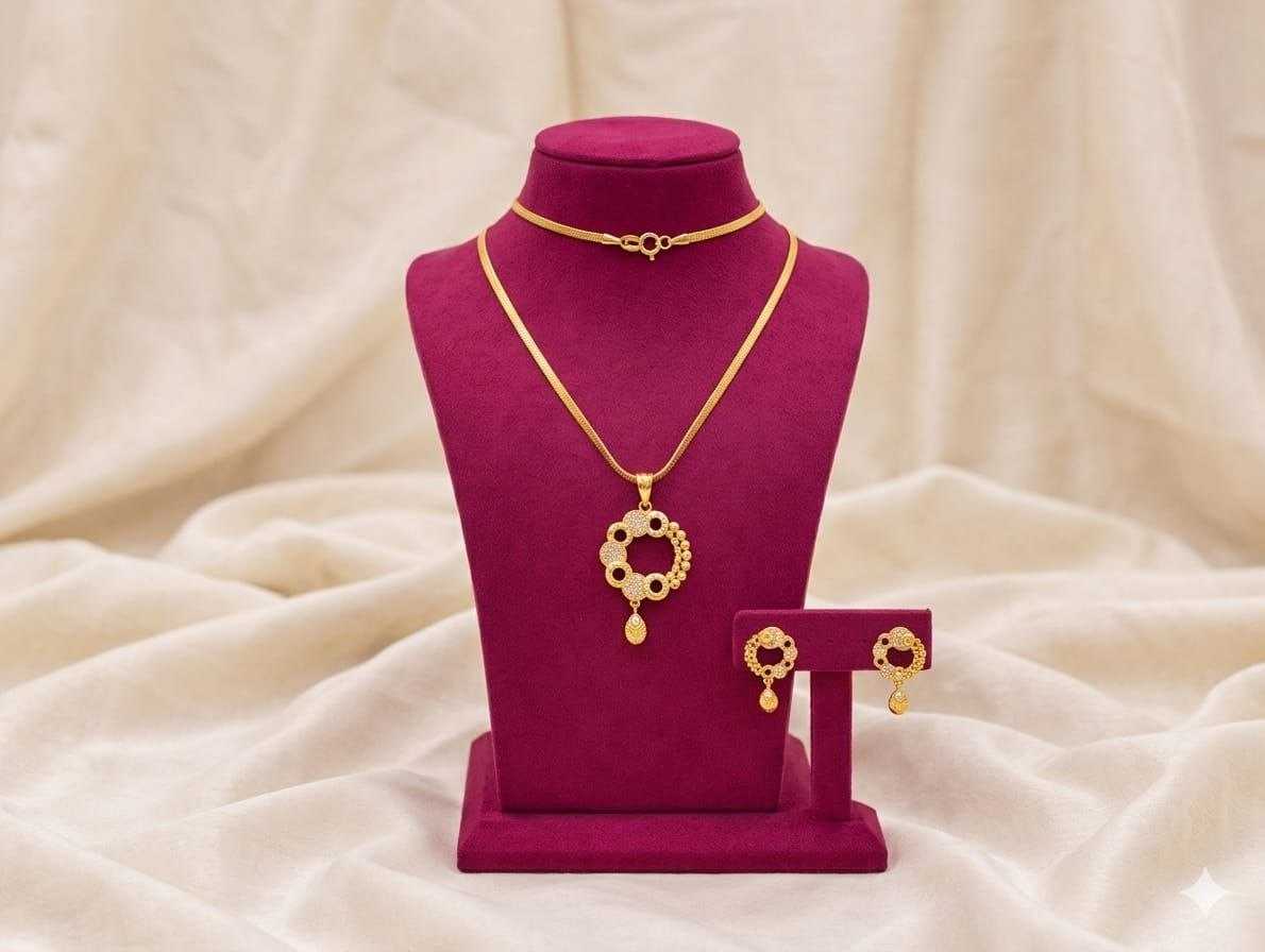 Snake Chain Pendant Set with Matching Earrings