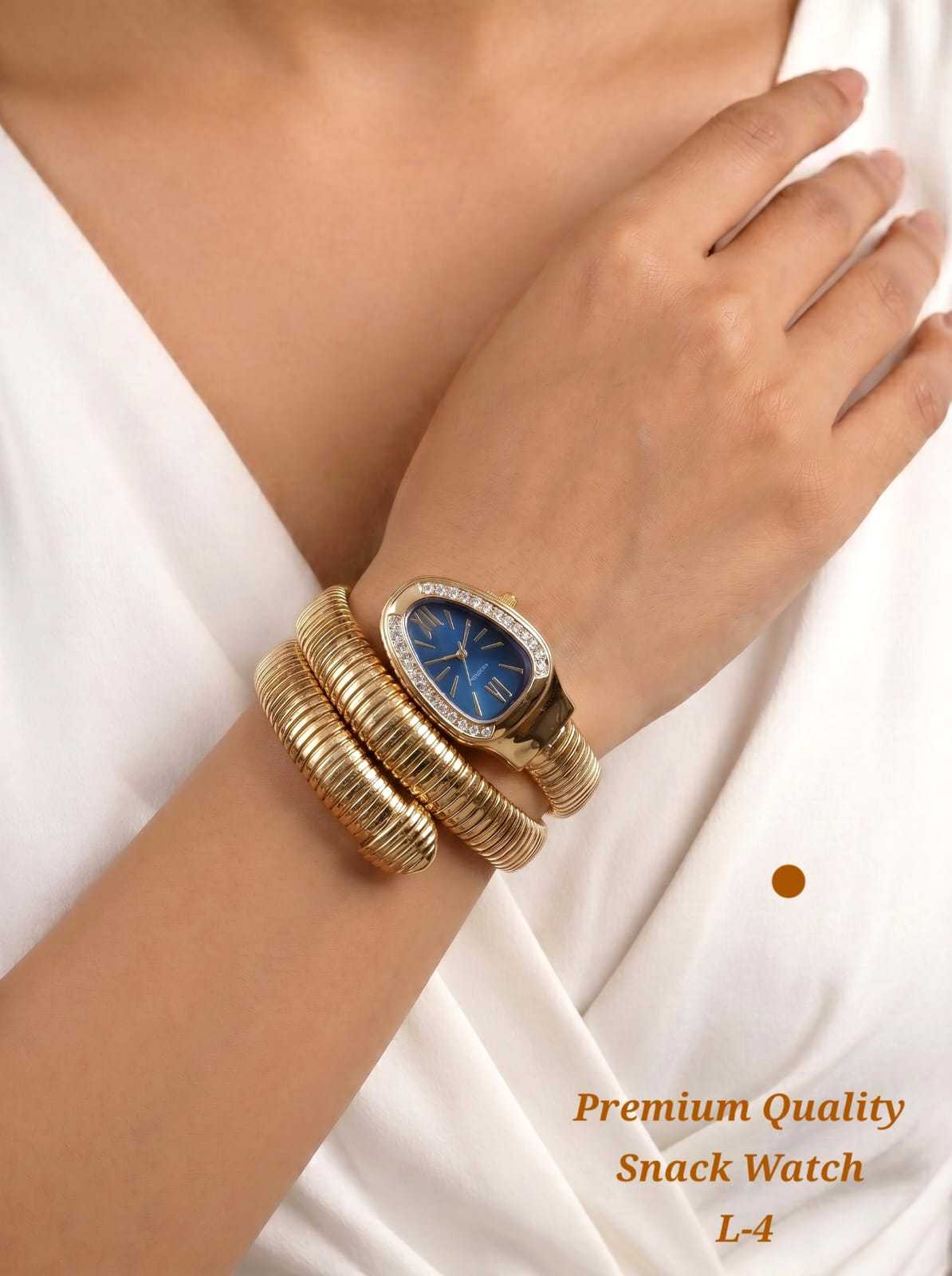 Snake Wrap Fashion Watch in Polished Gold