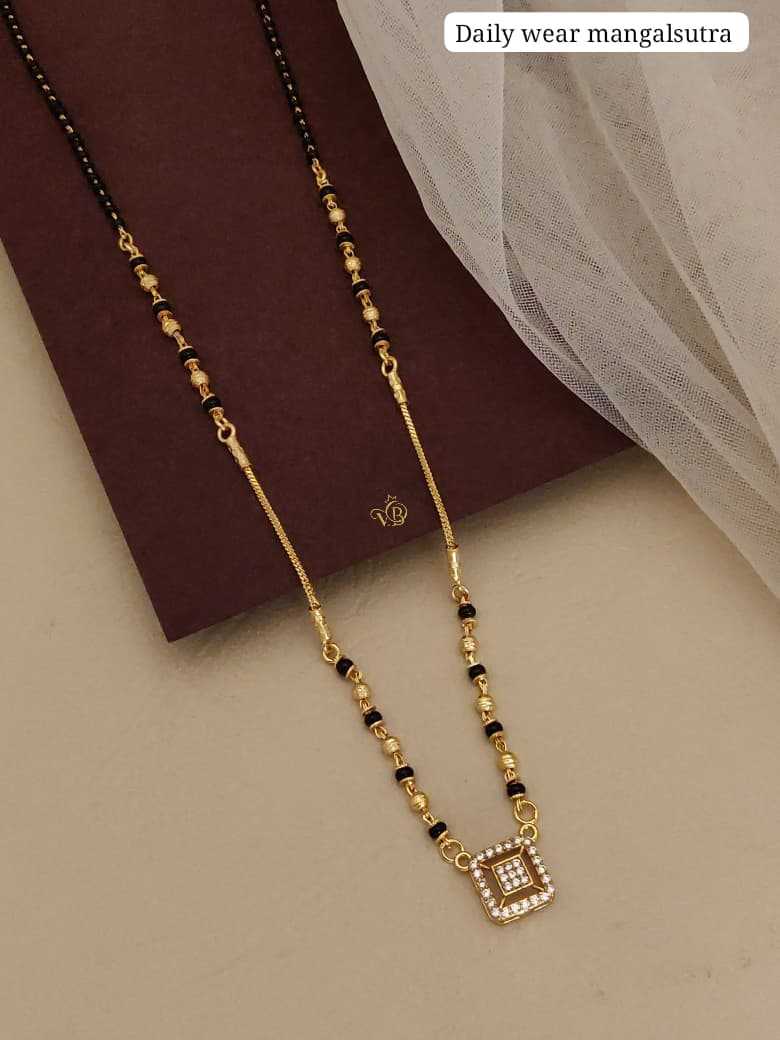 Square CZ Halo Pendant Mangalsutra