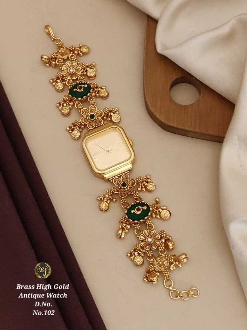 Square Gold Dial Antique Watch Bracelet